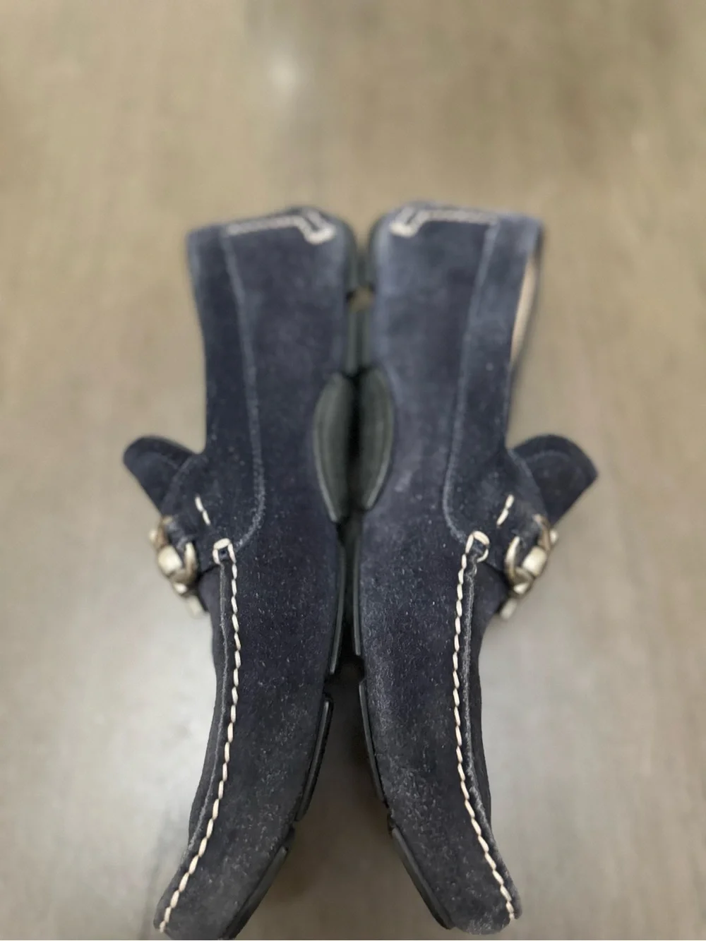 Salvatore Ferragamo Navy Suede Bit Loafers